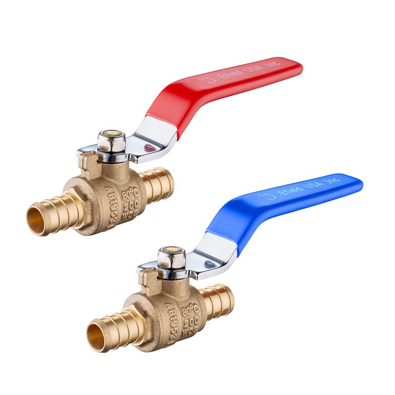 EFIELD (Pack of 2) EFIELD 3/4 Inch Pex Brass Full Port Shut-off Ball Valve for Hot and Cold Water,(VALVE013-2PCS) - Image 1